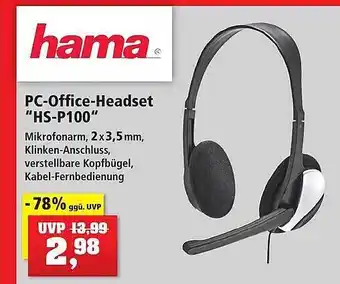 Thomas Philipps Hama pc-office-headset „hs-p100“ Angebot