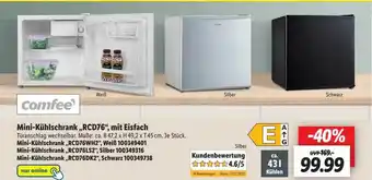 Lidl Comfee mini-kühlschrank „rcd76“, mit eisfach Angebot