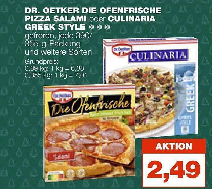 Dr oetker die ofenfrische pizza salami oder culinaria greek style