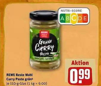 REWE Kaufpark Rewe beste wahl curry paste grün Angebot