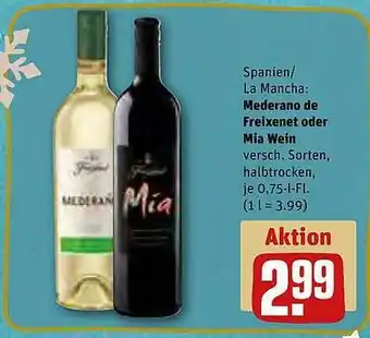 REWE Kaufpark Mederano de freixenet oder mia wein Angebot