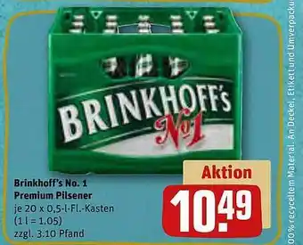 REWE Kaufpark Brinkhoff's no. 1 premium pilsener Angebot