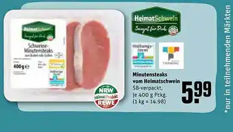 REWE Kaufpark Heimat schwein minutensteaks vom heimatschwein Angebot