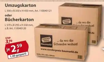 Sonderpreis Baumarkt Umzugskarton oder bücherkarton Angebot