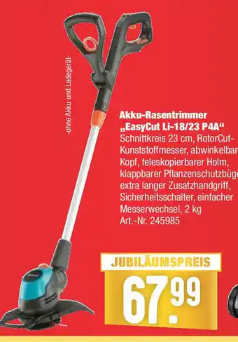 Hellweg Akku Rasentrimmer EasyCut Li-18/23 P4A Angebot