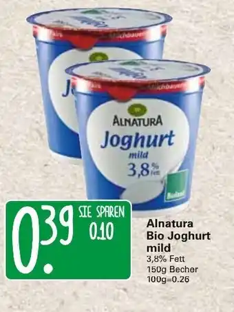 WEZ Alnatura Bio Joghurt mild 150g Becher Angebot