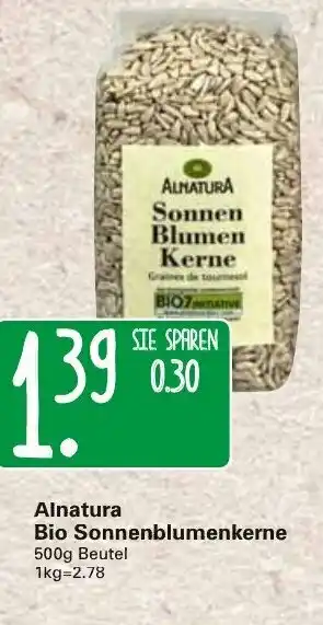 WEZ Alnatura Bio Sonnenblumenkerne 500g Beutel Angebot