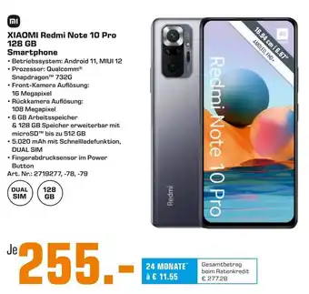 Saturn Xiaomi Redmi Note 10 Pro 128 GB Smartphone Angebot