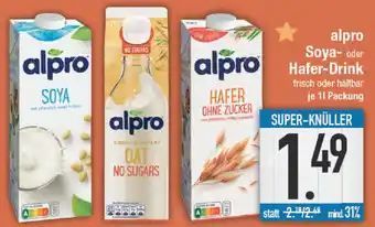 E-Center alpro Soya oder Hafer Drink 1 l Flasche Angebot