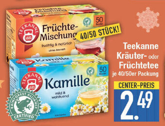 E-Center Teekanne Kräuter oder Früchtetee 40/50er Packung Angebot