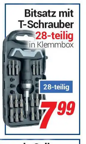 CENTERSHOP Bitsatz mit T-Schrauber 28 teilig Angebot