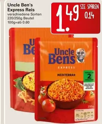 WEZ Uncle Ben's Express Reis  220/250g Beutel Angebot