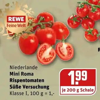 REWE Mini Roma Rispentomaten Süße Versuchung 200g Angebot