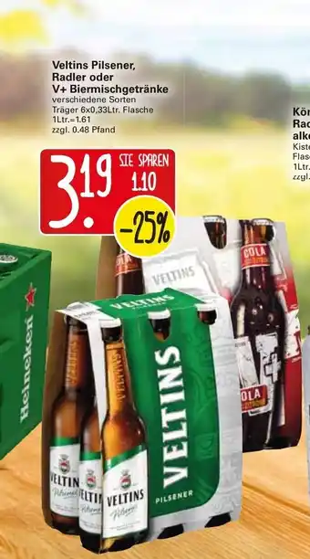 WEZ Veltins Pilsener, Radler oder V+Biermischgetränke Angebot