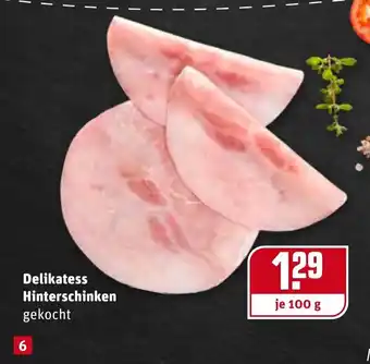 REWE Delikatess Hinterschinken 100g Angebot