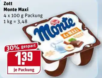 REWE Zott Monte Maxi 4x100g Angebot