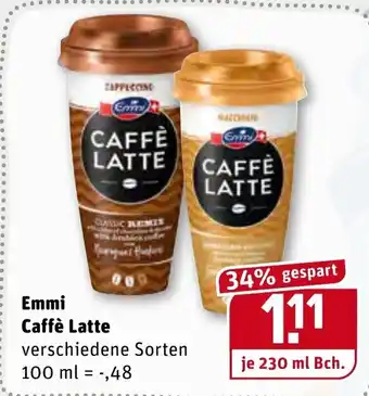 REWE Emmi Caffè  Latte 230ml Becher Angebot