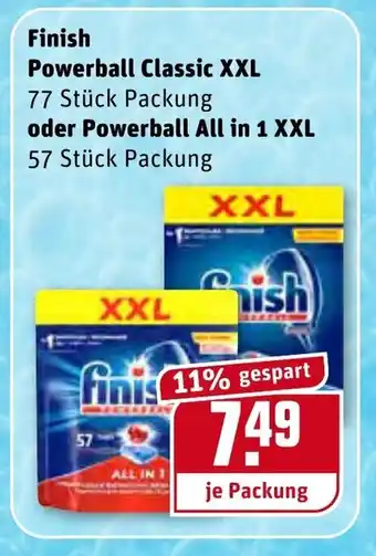 REWE Finish Powerball Classic XXL oder Powerball All in 1 XXL Angebot