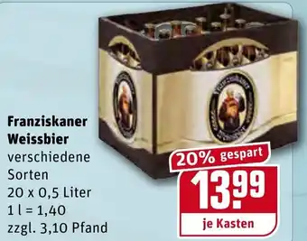 REWE Franziskaner Weissbier 20x0.5L Angebot