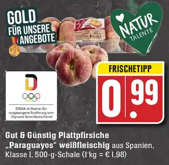 Edeka Gut & Günstig Plattpfirsiche Paraguayos weißfleischig Angebot