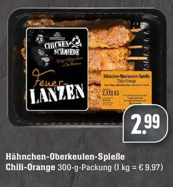 Edeka Hähnchen Oberkeulen Spieße Chili Orange 300g Angebot