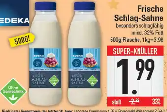 E-Center Edeka Frische Schlag-Sahne 500g Flasche Angebot