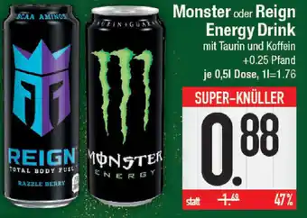 E-Center Monster oder Reign Energy Drink 0,5L Dose Angebot