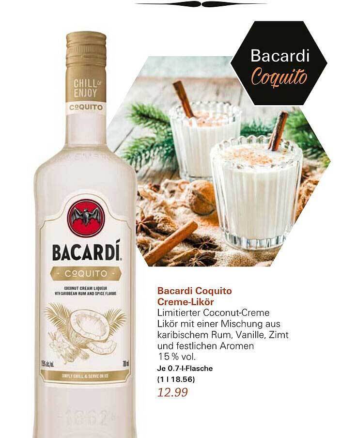 Bacardi coquito cremelikör Angebot bei akzenta