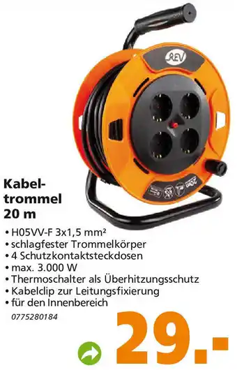 Globus Baumarkt Kabeltrommel 20 m Angebot