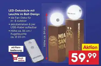 Netto Marken-Discount Led-dekosäule mit leuchte im ball-design Angebot