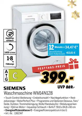 MEDIMAX Siemens Waschmaschine WM14N128 Angebot