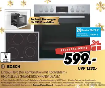 MEDIMAX Bosch Einbau Herd (für Kombination mit Kochfeldern) HND411LS62 (HEA513BS2+NKN645GA2E) Angebot