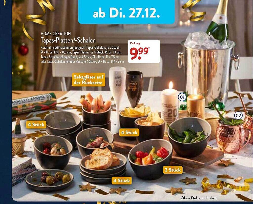Home creation tapasplatten oder schalen Angebot bei Aldi Nord