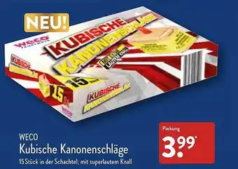 Aldi Nord Weco kubische kanonenschläge Angebot