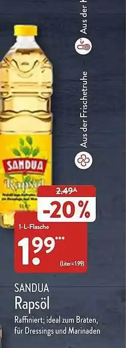 Aldi Nord Sandua rapsöl Angebot