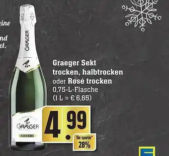 Edeka Graeger sekt trocken, halbtrocken oder rosé trocken Angebot