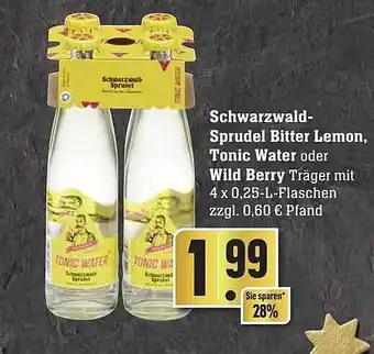 Edeka Schwarzwald-sprudel bitter lemon, tonic water oder wildberry Angebot