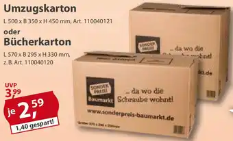 Sonderpreis Baumarkt Umzugskarton oder Bücherkarton Angebot