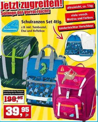 Thomas Philipps Schulranzen Set 4tlg. Angebot