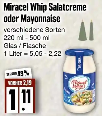 Edeka Frischemarkt Miracel Whip Salatcreme oder Mayonnaise 220-500 ml Glas/Flasche Angebot