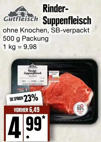 Edeka Frischemarkt Gutfleisch Rinder Suppenfleisch 500 g Packung Angebot