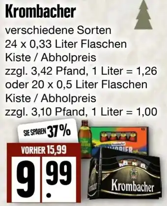 Edeka Frischemarkt Krombacher 24x0,33L/20x0,5 Liter Flaschen Angebot