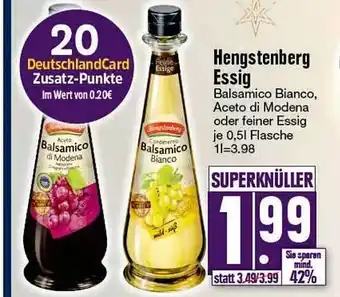 Edeka Hengstenberg essig balsamico bianco, aceto di modena oder feiner Angebot