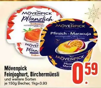 Edeka Mövenpick feinjoghurt, birchermüesli Angebot