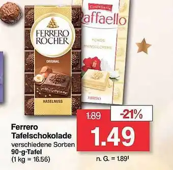 Famila Nord West Ferrero tafelschokolade Angebot