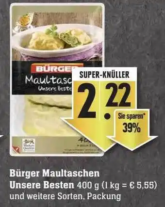 Scheck-in-Center Bürger maultaschen unsere besten Angebot