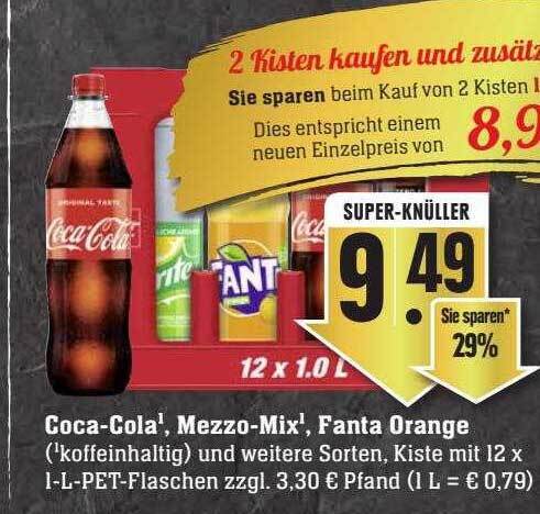 Coca-cola, mezzo-mix, fanta orange Angebot bei Scheck-in-Center