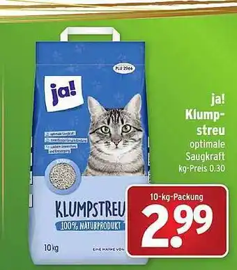 Wasgau Ja! klumpstreu Angebot