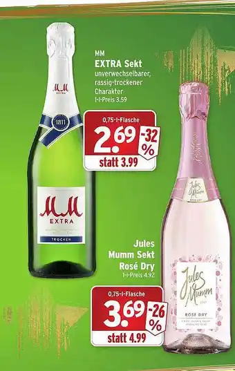 Wasgau Mm extra sekt, jules mumm sekt rosé dry Angebot