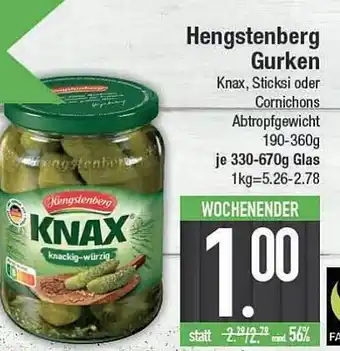 E-Center Hengstenberg gurken knax, sticksi oder cornichons Angebot